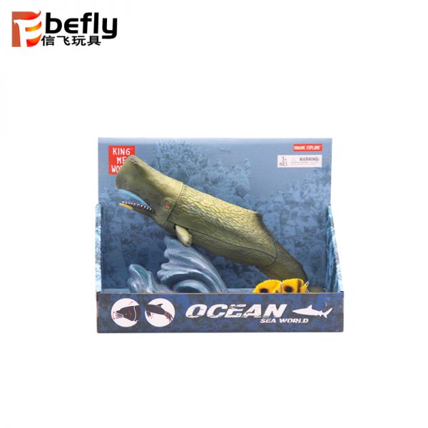 Movable sperm whale model plastic deep ocean animal toy