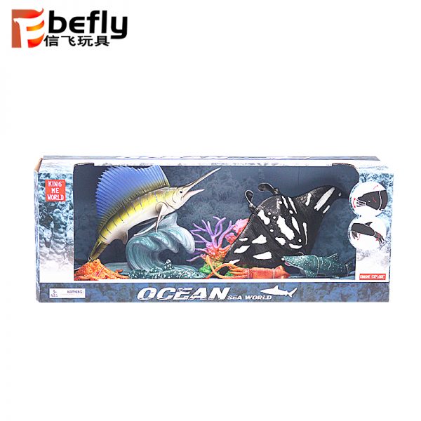 Many kinds movable sea animals plastic model set toy