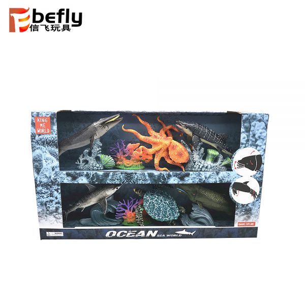 Many kinds movable deep ocean animals plastic model set toy