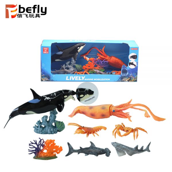 Movable deep ocean animal figure plastic sea life toy