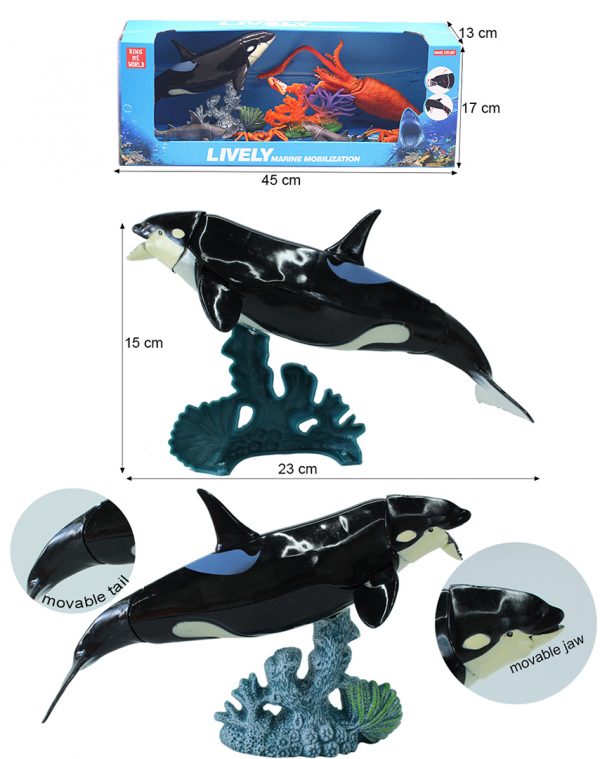 Movable deep ocean animal figure plastic sea life toy