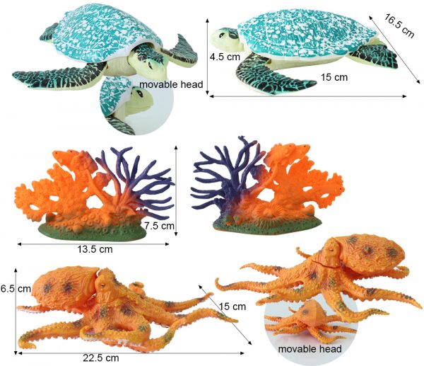 Plastic set moval ocean animal toy