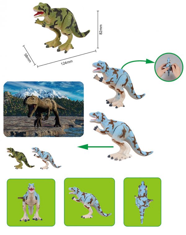 Allosaurus dinosaur model plastic wind up toy