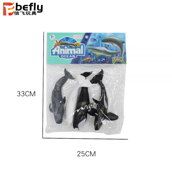 4kinds mixed packaging 7inches plastic toy sea animal model