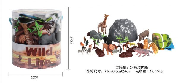 Many kinds mixed wild animal PVC model toy
