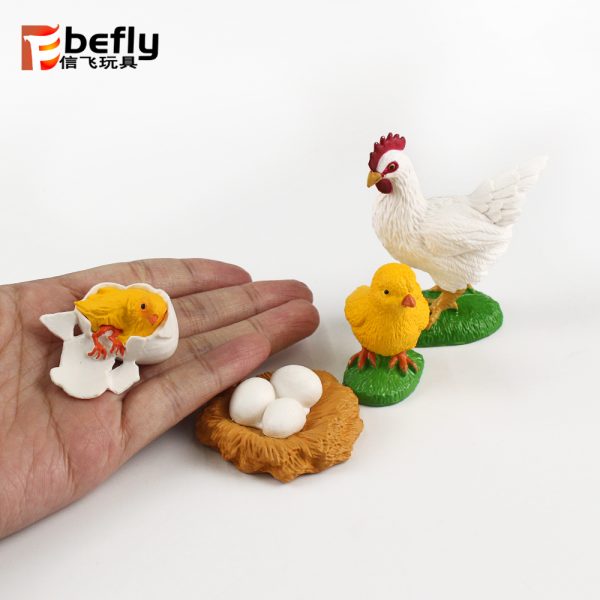 Realistic plastic chick life cycle toy set