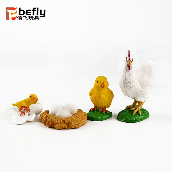 Realistic plastic chick life cycle toy set