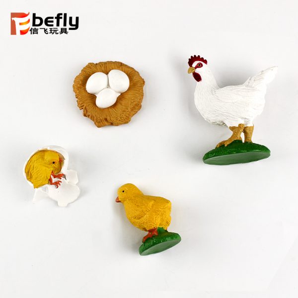Realistic plastic chick life cycle toy set