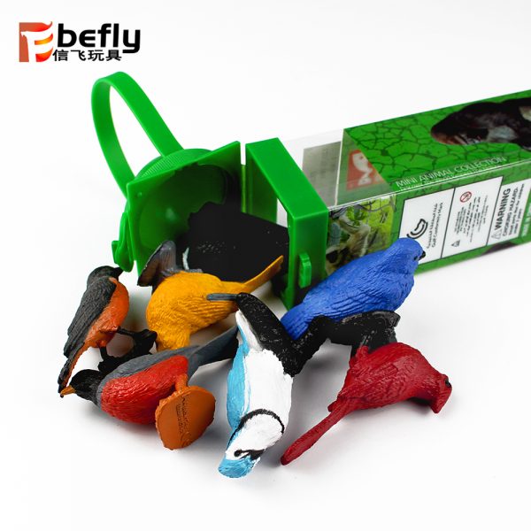 7 kinds mixed small bird plastic figure toy