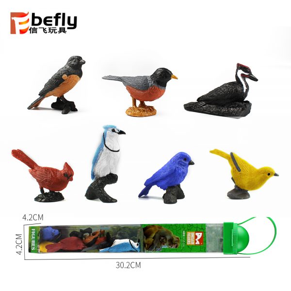 7 kinds mixed small bird plastic figure toy