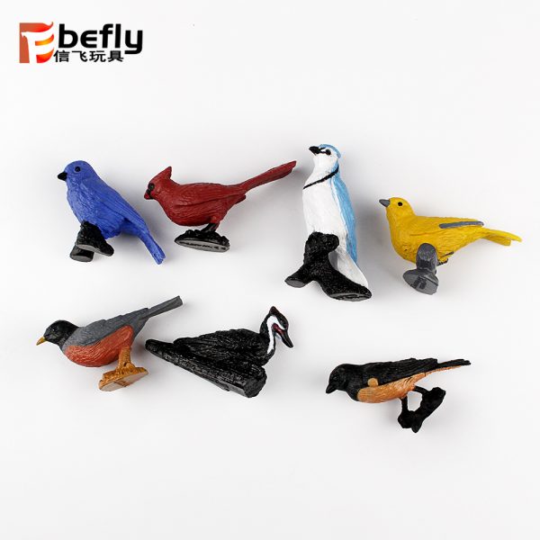 7 kinds mixed small bird plastic figure toy