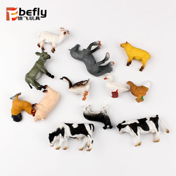 12 kinds mixed small farm animal plastic figure toy