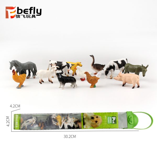 12 kinds mixed small farm animal plastic figure toy