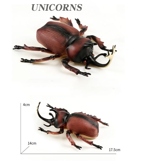Simulation 8 inches insect model plastic hollow Hercules beetle toy