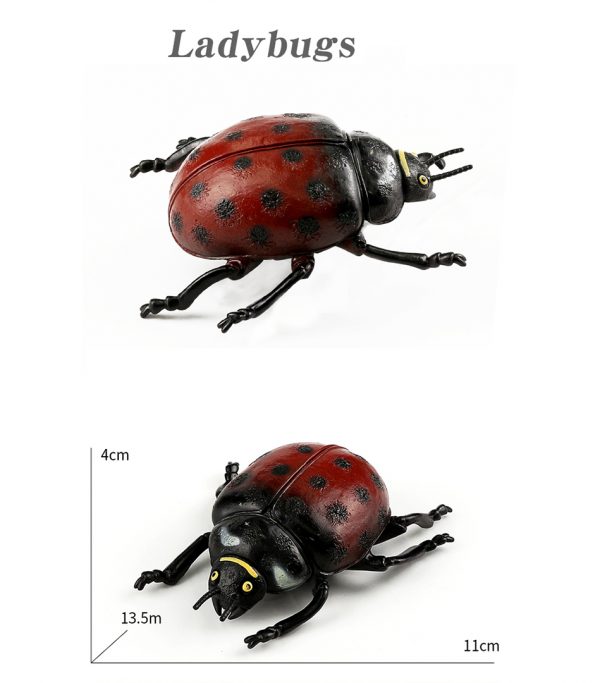 Simulation 8 inches insect model plastic hollow ladybird toy