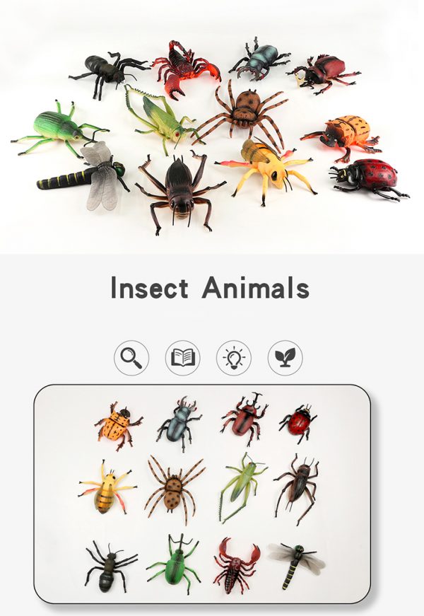 Simulation 8 inches insect model plastic hollow Rhino beetle toy