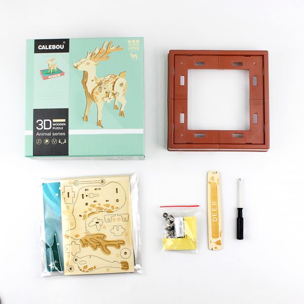 3D Wooden elk puzzle toy