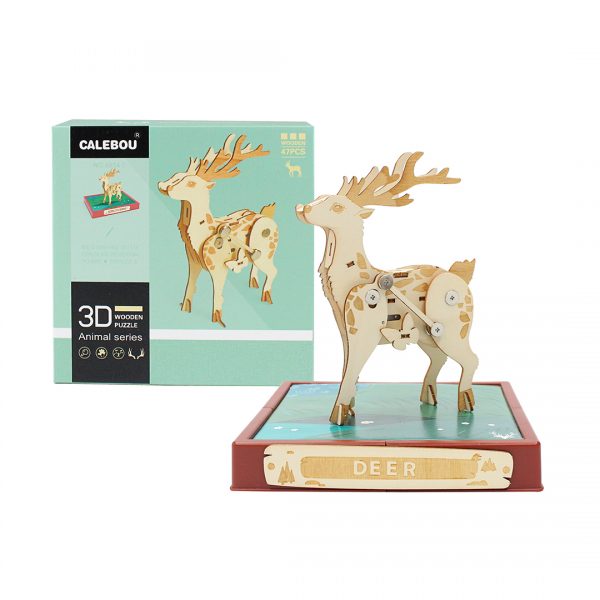 3D Wooden elk puzzle toy