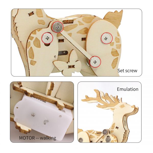 3D Wooden elk puzzle toy