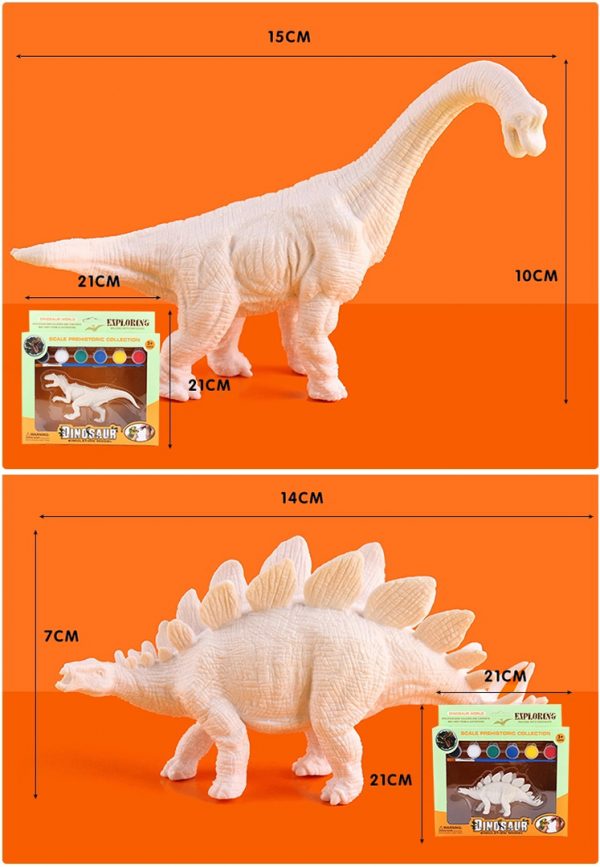 Plastic dinosaur model diy painting set