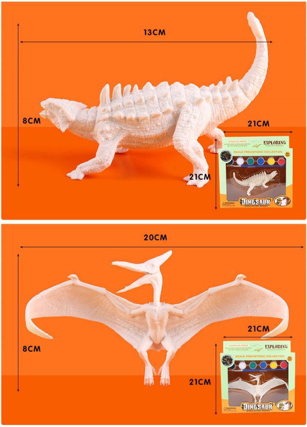 Plastic dinosaur model diy painting set