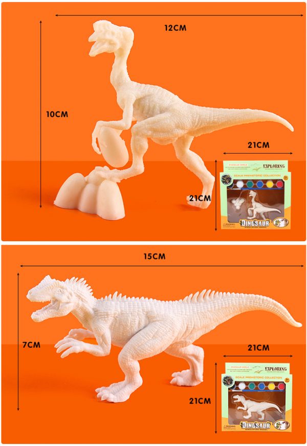 Plastic dinosaur model diy painting set