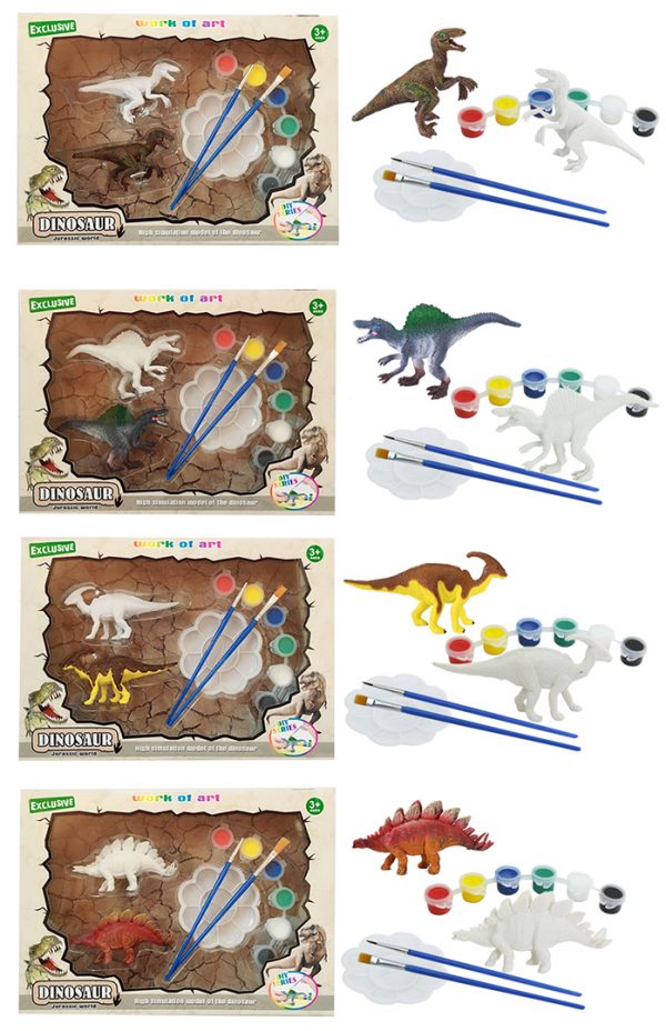 Plastic dinosaur model diy painting set