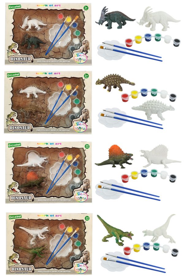 Plastic dinosaur model diy painting set
