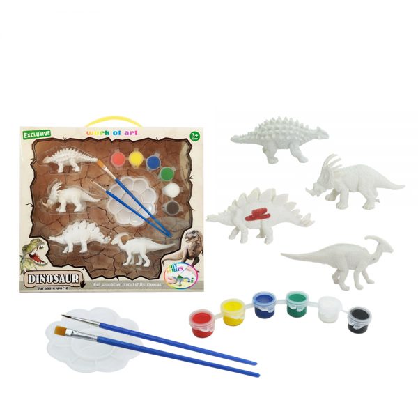 Plastic dinosaur model diy painting set