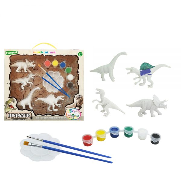 Plastic dinosaur model diy painting set