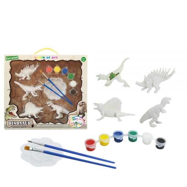 Plastic dinosaur model diy painting set