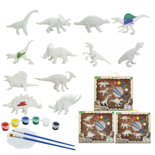 Plastic dinosaur model diy painting set