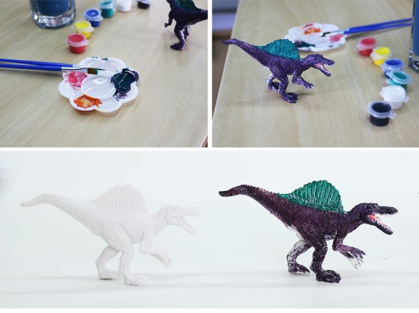 Plastic dinosaur model diy painting set