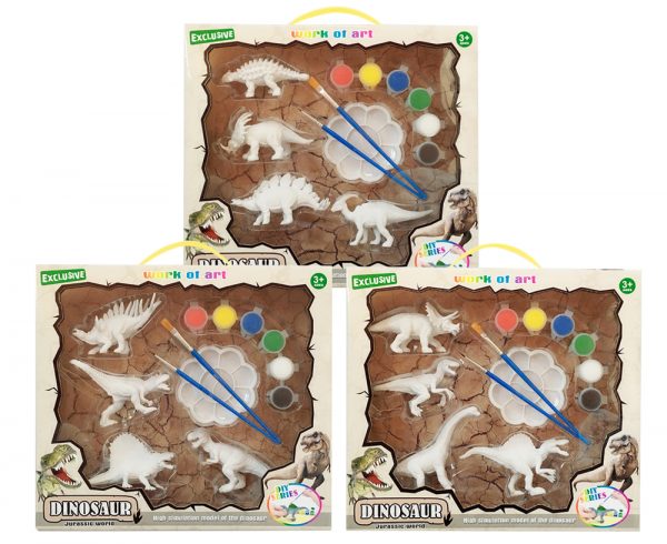 Plastic dinosaur model diy painting set