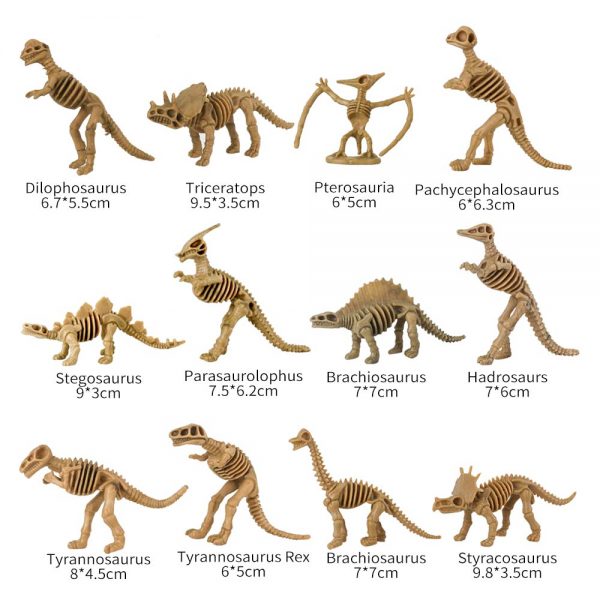 Plastic dinosaur skeleton dig toy science educational dinosaur kit
