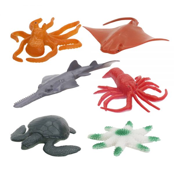 Deep ocean animal figure 6pcs solid plastic sea animal model toy