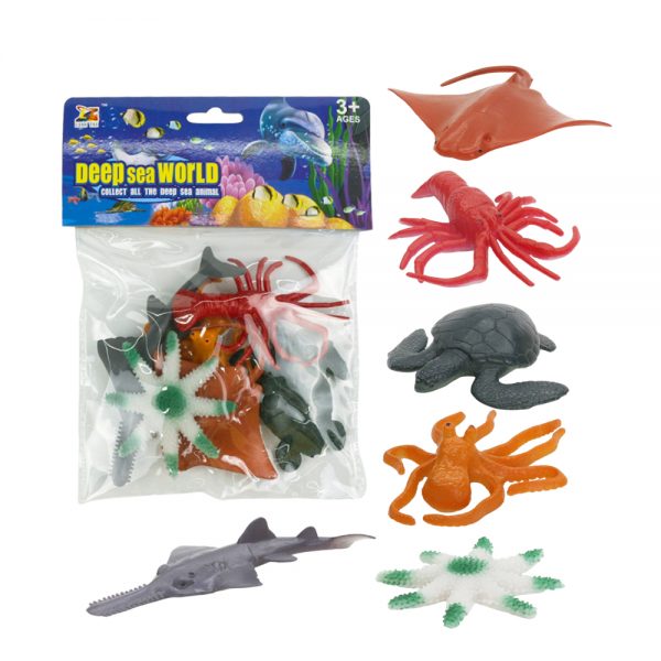Deep ocean animal figure 6pcs solid plastic sea animal model toy