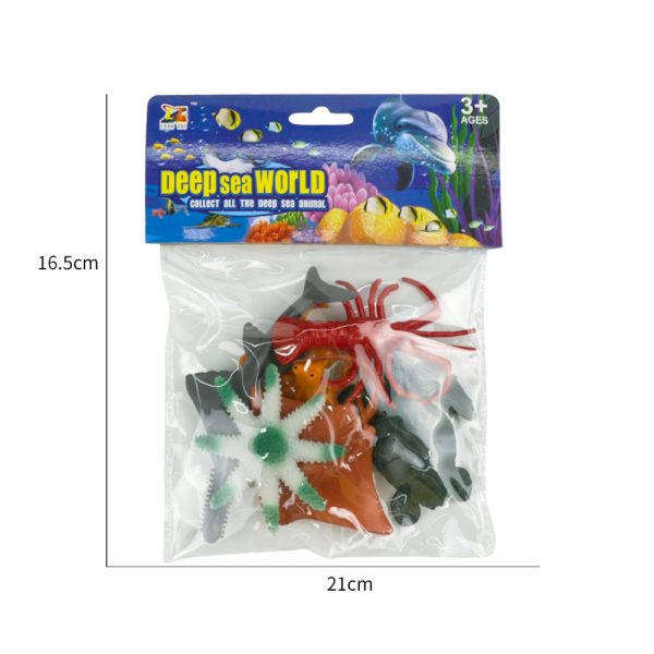 Deep ocean animal figure 6pcs solid plastic sea animal model toy