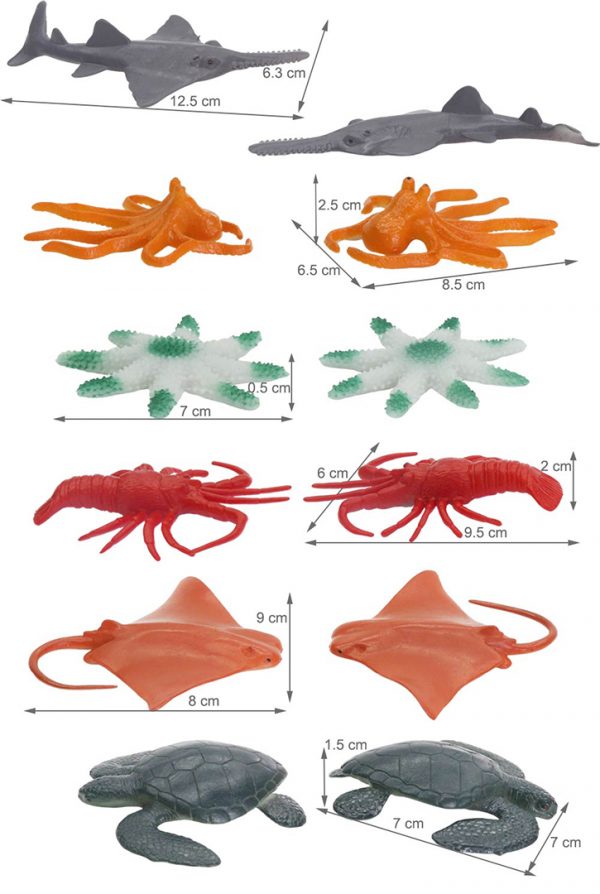 Deep ocean animal figure 6pcs solid plastic sea animal model toy