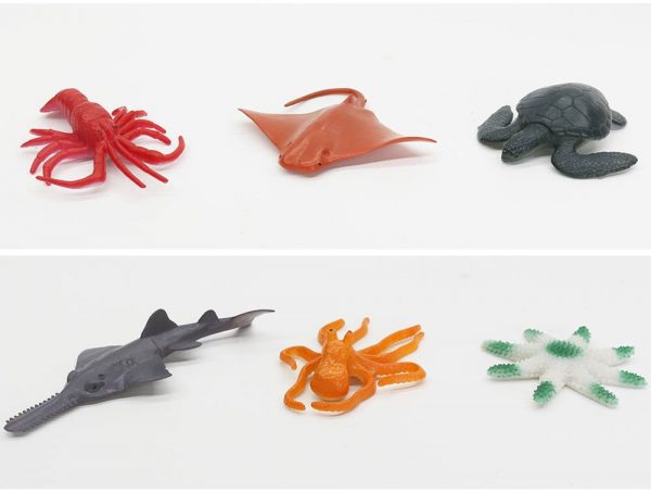 Deep ocean animal figure 6pcs solid plastic sea animal model toy
