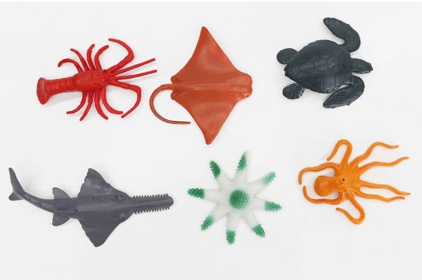 Deep ocean animal figure 6pcs solid plastic sea animal model toy