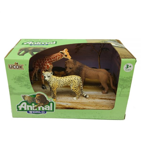 3 inches giraffe leopard lion figure kids toy africa animal plastic model