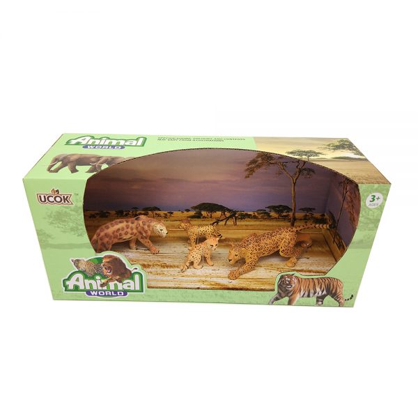 Big cat series different size jungle animal pvc leopard figure toy