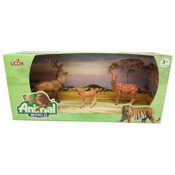 Vivid deer model wild plastic forest animal toy