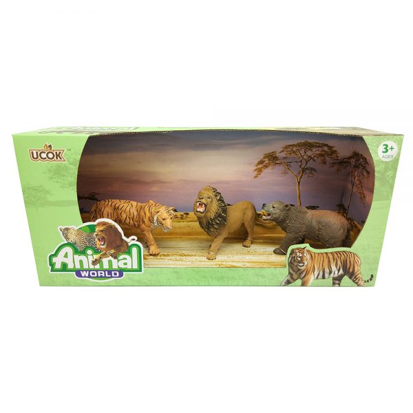Vivid tiger lion bear model gift plastic jungle animal toy