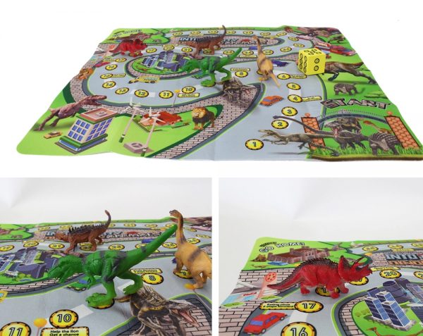 Non-woven road play mat dinosaur set toy