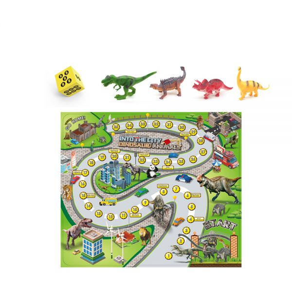 Non-woven road play mat dinosaur set toy