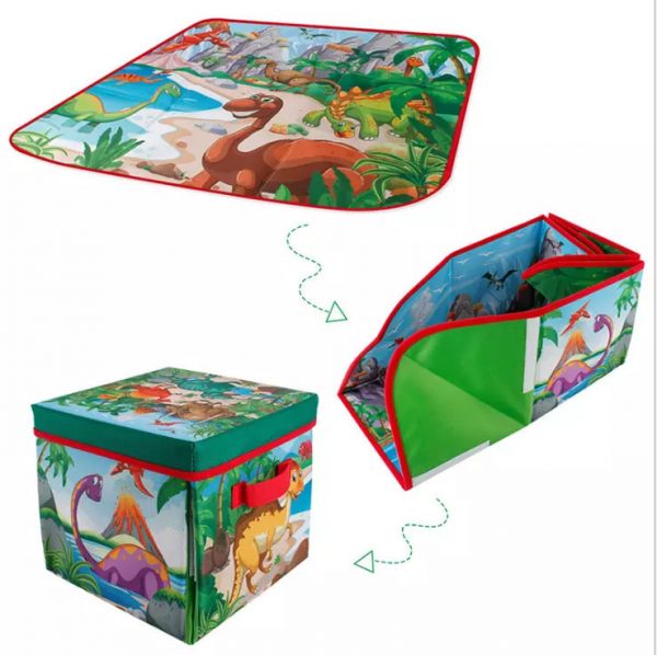 2 in 1 Convertible Dinosaur Toys Storage Dinosaur Play Mat