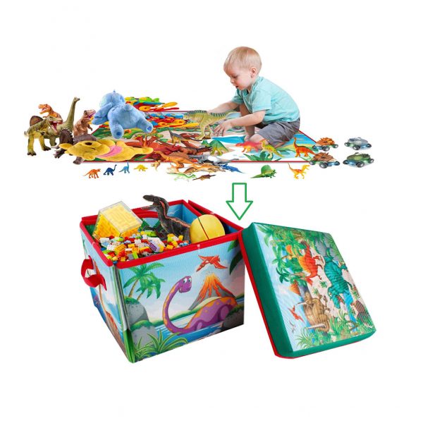 2 in 1 Convertible Dinosaur Toys Storage Dinosaur Play Mat