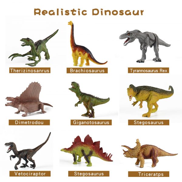Kids figure play set plastic dinosaur toy with play mat